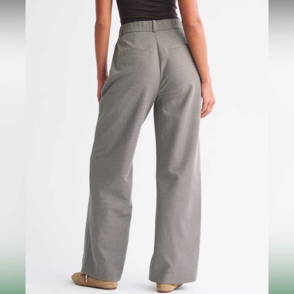 ABERCROMBIE & FITCH Curve Love A&F Sloane Tailored Wide Leg Pant in Brown Sz 6S - Picture 2 of 12